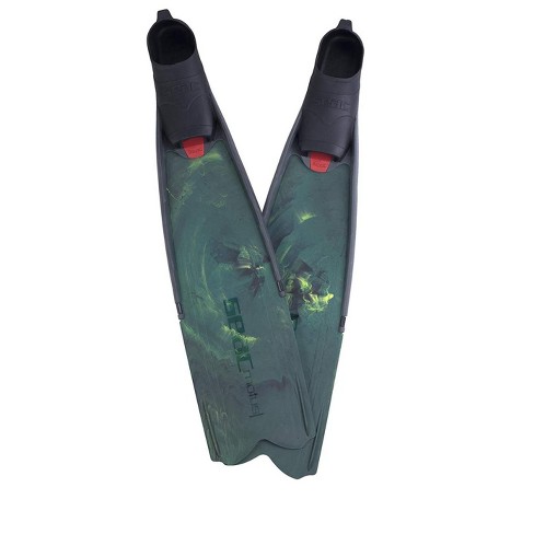SEAC Motus Long Fins for Spearfishing and Freediving, Size 11 to 12, Nero  Black, 1 Piece - Mariano's