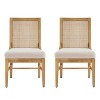 Christopher Knight Home Birch Upholstered Dining Chair with Cane Back and Rubber Wood Legs (Set of 2) - 2 of 4