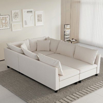 4/5/6/8 Seat Modular Sectional Sofa Couch Set, Convertible Sofa Chair for Living Room -ModernLuxe
