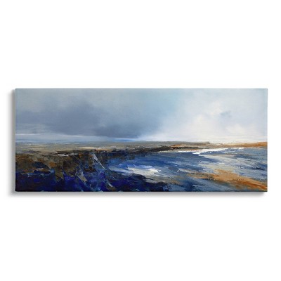 Stupell Industries Panoramic Cloudy Sea Landscape Canvas Wall Art