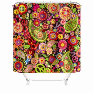 Red And Green Kaleidoscope Shower Curtains for Bathroom Waterproof Fabric Bath Curtain Durable Soft Stylish Bathroom Decor 72x72 Inch - 1 of 1