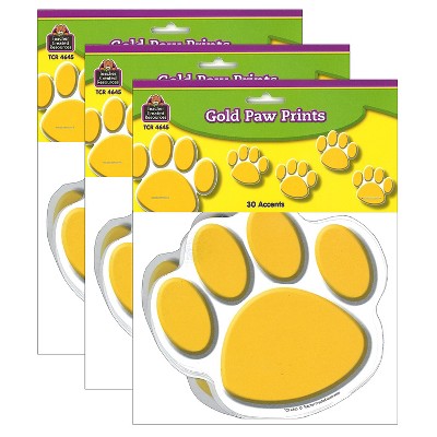 Teacher Created Resources Gold Paw Prints Accents 30 Per Packs 3 Packs (TCR4645-3)