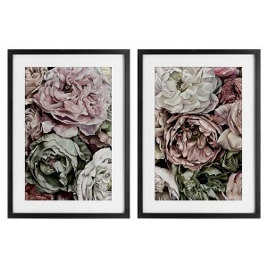 Stupell Industries Mixed Roses and Peonies 2pc Framed Print Under Glass Set - 1 of 4