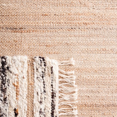 Natura Black and Beige Handwoven Wool Square Area Rug