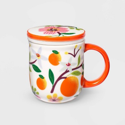 Image of 3pc 9.81 fl oz Lunar New Year Ceramic Tea Infuser Mug with Lid