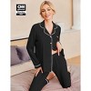 Ekouaer Pajamas Women's Long Sleeve Sleepwear Soft Button Down Loungewear Pjs Lounge Set Nightwear - 4 of 4