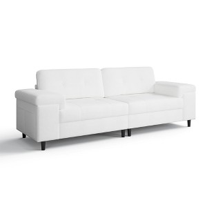 85 Inch 3 Seater Couch with Deep Seat & Adjustable Armrest, Mid Century Modern Living Room Sofa, Comfy Chenille Sofa Comfortable Couches for Bedroom - 1 of 4