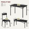 Jojoka Kitchen Table and Chairs Dining Table Set for 4, Rectangular Table Set with Upholstered Bench for Small Space, Apartment - 3 of 4