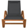 vidaXL Sun Lounger Grey Textilene, Solid Poplar Wood Medium Sun Lounger - 3 of 4
