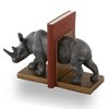 SPI Home Metal Rhino Bookends Pair – 7.5" Tall Hand-Finished Safari-Themed Desk or Bookshelf Accents - 2 of 3