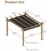 10x10 Ft Outdoor Pergola with Retractable Canopy - Upgraded Aluminum Wood Grain Metal, Modern Backyard Deck, Porch, Durable & Stylish Grape Trellis - 3 of 4
