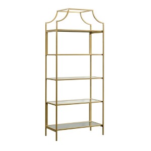 71" International Luxury Bookshelf Satin Gold Finish - Sauder - 1 of 4