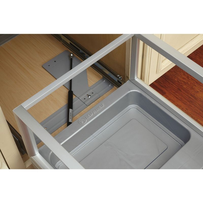 Rev-A-Shelf 5149 Series Double Aluminum Pull-Out Kitchen Waste Containers with Soft Open and Close Slides, 6 of 8