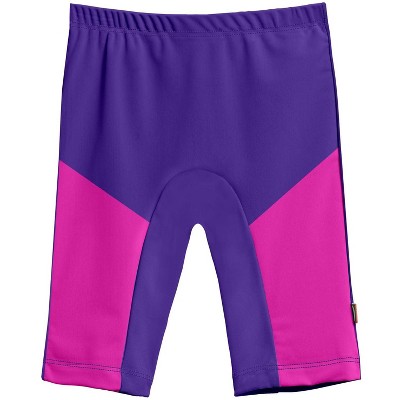 City Threads USA-Made Swim Jammer, Color Block for Boys and Girls, UPF 50+