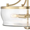 Possini Euro Design Alia Modern Ceiling Light Semi Flush Mount Fixture 14" Wide Warm Brass 3-Light Clear Glass Shade for Bedroom Living Room Hallway - 3 of 4