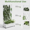 Dovelina Metal Mobile Planter Box, Trellis for Climbing Plants, Drainage Holes and wheels - 3 of 4
