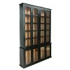 Storied Home Mango Wood 87" Tall Decorate Storage Cabinet Black: Glass Front, 6 Shelves, 8 Doors - 3 of 4