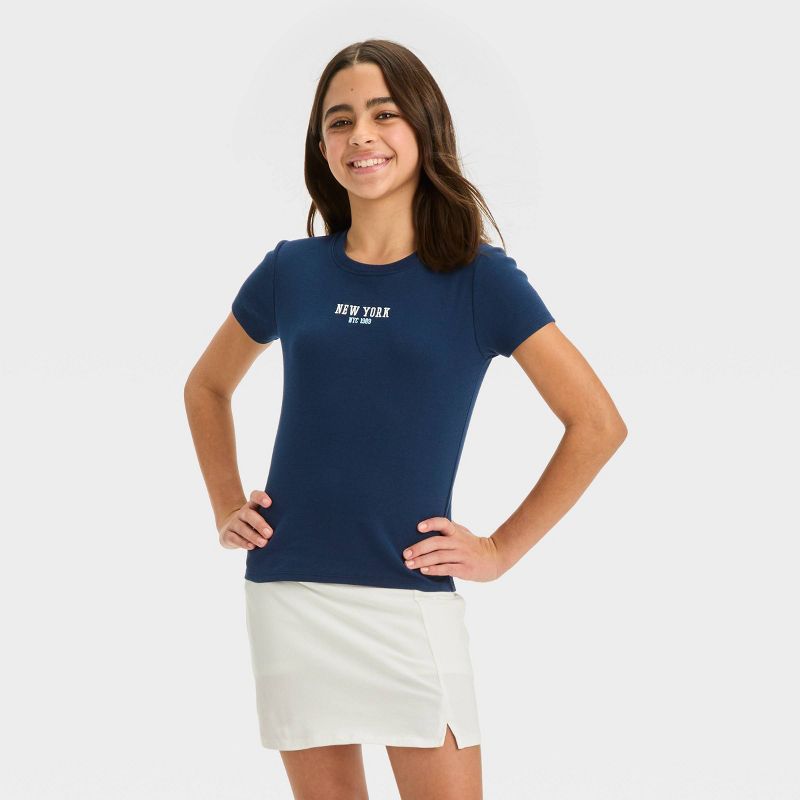 Girls' Short Sleeve Embroidered Baby T-Shirt - art class™, 1 of 5