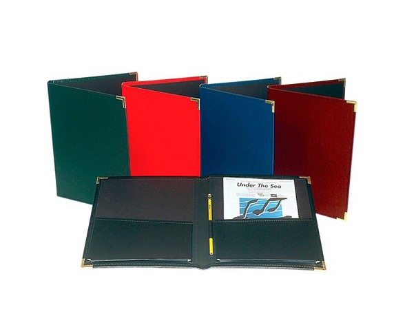 Marlo Plastics Band and Orchestra Rehearsal Folder 12" x 14" with Brass Corners and Pencil Loop Black