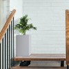 Rosemead Home & Garden Inc. 28" Tall Rectangular Concrete Metal Indoor Outdoor Planter Pure White - 4 of 4