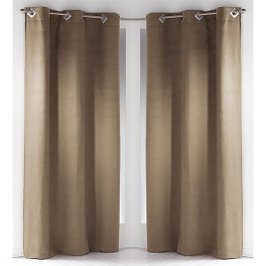 Evideco French Home Goods Luxurious Suede Window Curtain - Elegant Soft Texture Drapery 95x55 Inches - 1 of 4