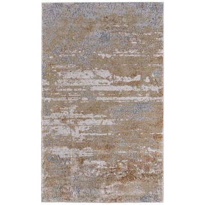 Aura Modern Abstract Ivory/Gold/Gray Area Rug