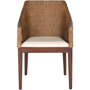 Enrico Arm Chair - Brown/White - Safavieh.