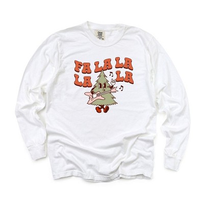 Simply Sage Market Women's Fa La La Rockin Tree Long Sleeve Garment Dyed Tee