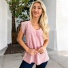 Anna-Kaci Women's V-Neck Sleeveless Blouse with Lace Shoulder Detail and Relaxed Fit Hemline - 2 of 4