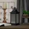 Northlight LED Lighted Flickering Lantern - 12" - Warm White Lights - Black - 2 of 3