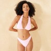 Women's Eyelet Mid-Rise Ultra High Leg Super Cheeky Bikini Bottom - Wild Fable™ Pink - 3 of 4