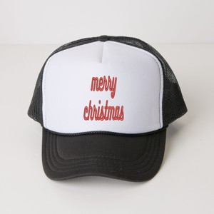 Simply Sage Market Embroidered Merry Christmas Bold Cursive  Foam Trucker Hat - 1 of 3