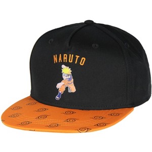 Naruto Shippuden Youth Naruto Uzumaki Leaf Village Logo Adjustable Snapback Hat - 1 of 4