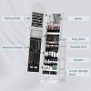 GlasFlength Full Length Mirrors Arched Jewelry Full-Length Mirror Cabinet 3 Storage Shelves for Living Room, White, 16.5"*15.9"*61" - 4 of 4
