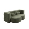 78" Plush Corduroy Floor Sofa Bed with Foam Support, Convertible, No Assembly - 4 of 4