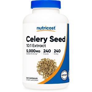 Nutricost Celery Seed Capsules 5,000mg Per Serving, 240 Capsules - GMO-Free, Gluten-Free - 240 Capsules - 1 of 4
