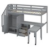 YOOCOZZ Twin Size Loft Bed with Stairs, Desk+Wardrobe+Bookshelf+Drawers, Space-Saving Multifunctional - 2 of 4