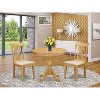 3-Piece Natural Oak Finish Solid Wood Top - Dining Room Set - Seats 4 - 2 of 4