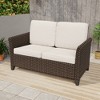 YARDSIGHT PE Rattan Loveseat: Outdoor 2-Seat Sofa with Washable Cushions, Ergonomic Backrest for Patio, Garden, Porch - 2 of 4