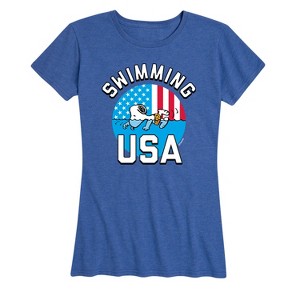 Women's - Peanuts - USA Swimming Short Sleeve Graphic T-Shirt - 1 of 4