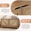 Rattan Shoe Storage Bench Entryway, Shoe Cabinet Bench Narrow Shoe Organizer, Rustic Oak Rattan - 3 of 4