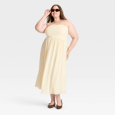 Женские платья A New Day Women's Strapless Maxi Dress - A New Day™ Cream 1X — фото 3