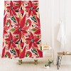 Avenie Abstract Floral Poinsettia Red Shower Curtain - Deny Designs - 2 of 3
