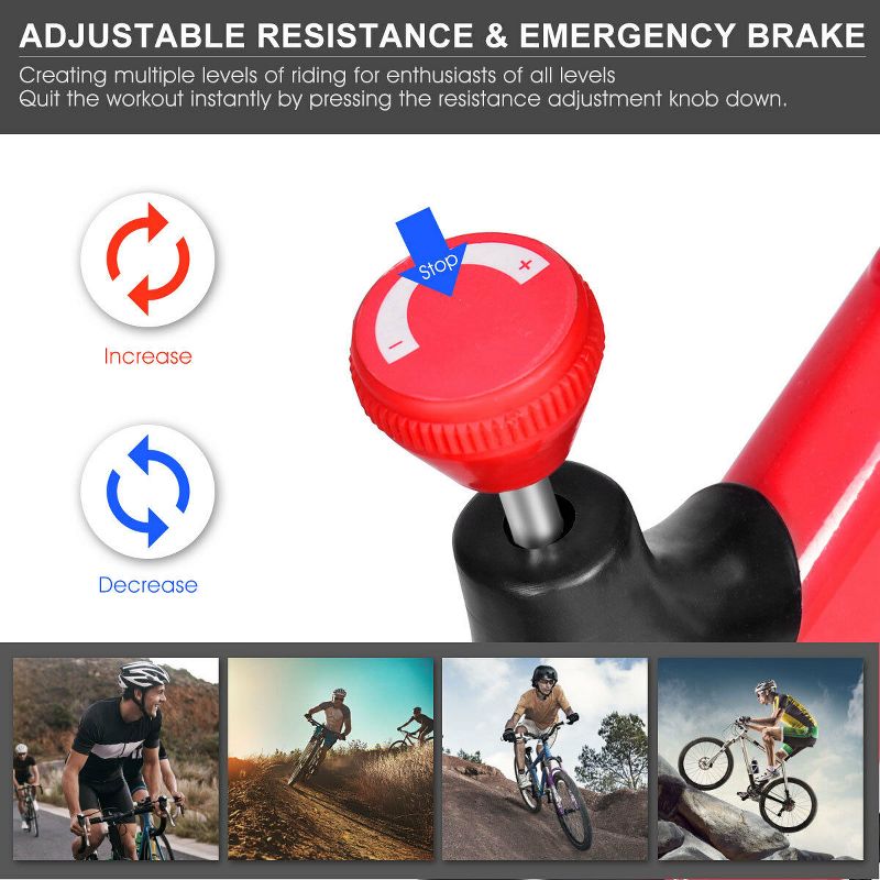 Costway Adjustable Exercise Bike Bicycle Cycling Cardio Fitness LCD w/ 18lb Flywheel, 4 of 11