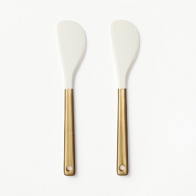 2pk Champagne/Silicone Mini Spatula Set Cream - Figmint&#8482;_3