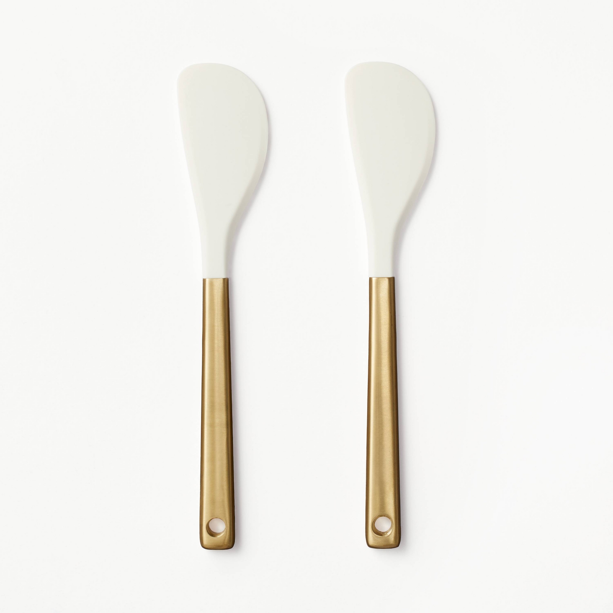 2pk Champagne/Silicone Mini Spatula Set Cream - Figmint™