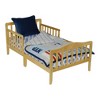 Infurnic Beds, Toddler Single Bed with Safety Guardrails and Headboard, Low To Floor Design for Toddler Children, Browm, 70"*36"*27" - 3 of 4
