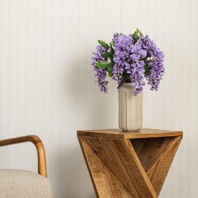 Lavender 19" Artificial Wisteria Bush with Green Leaves