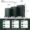 Suitcase Set 3 Piece for Women,Hardshell Suitcase Set Vintage Pink Travel Luggage set for Women and Men TSA Lock Double Spinner Wheels Dark Green - 4 of 4