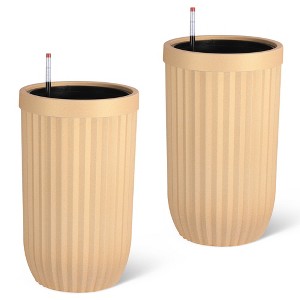 ODK Tall Planters with a Water Level Monitor, Self Watering System and Wheels, Medium Flower Pots for Living Room, Patio - 1 of 4